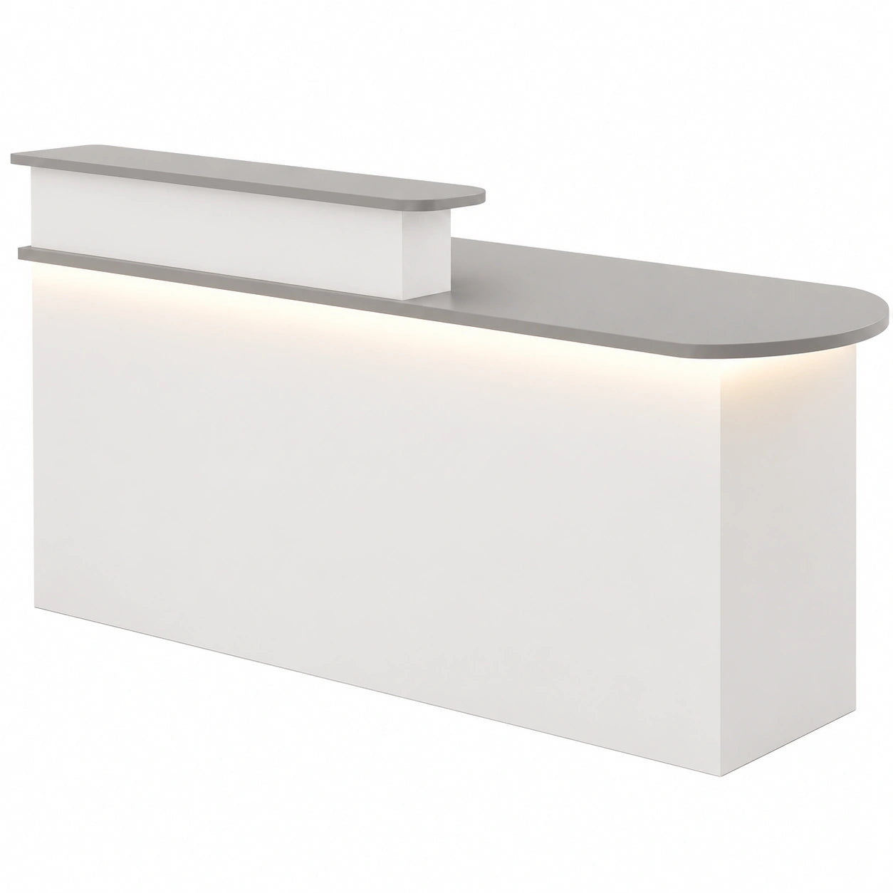 Eleganter Empfangstresen mit LED-Beleuchtung, stilvolle Theke für Büro und Geschäft, inkl. Schublade und Schrank