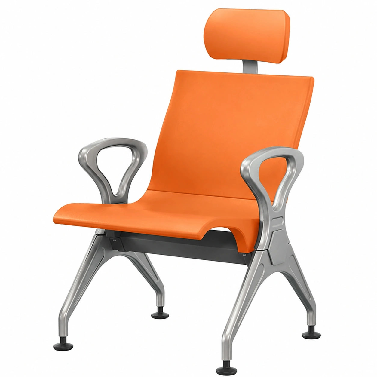 Ergonomische Wartezimmerstühle mit Kopfstütze, robuste Empfangsmöbel aus Polyurethan, ideal für Flughäfen, Banken, Krankenhäuser und Schulen – Orange