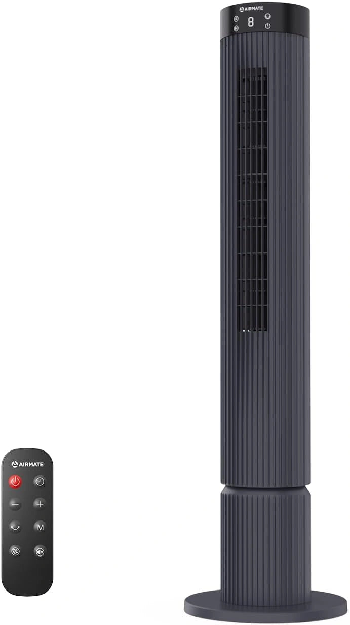 AIRMATE Turmventilator, Fernbedienung, Grau