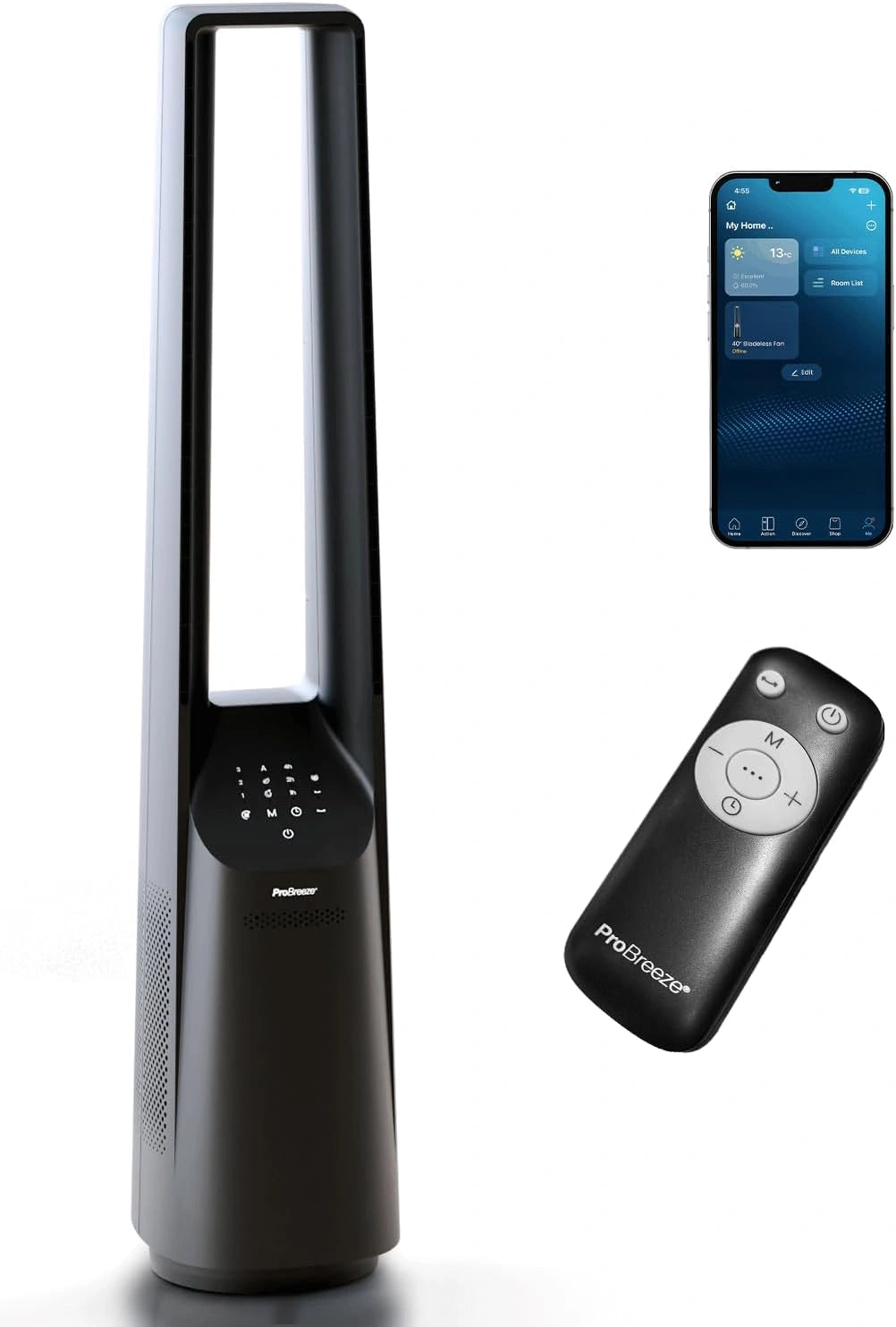 Pro Breeze Turmventilator, WLAN, Fernbedienung