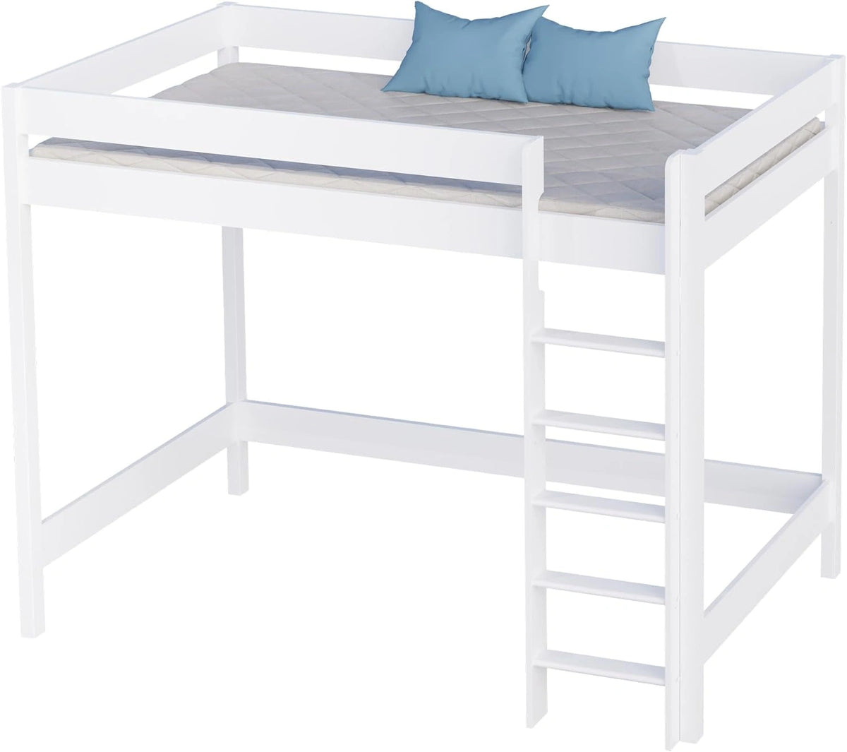KidsComfort Hochbett 90x200, 90 × 200 cm, Weiß