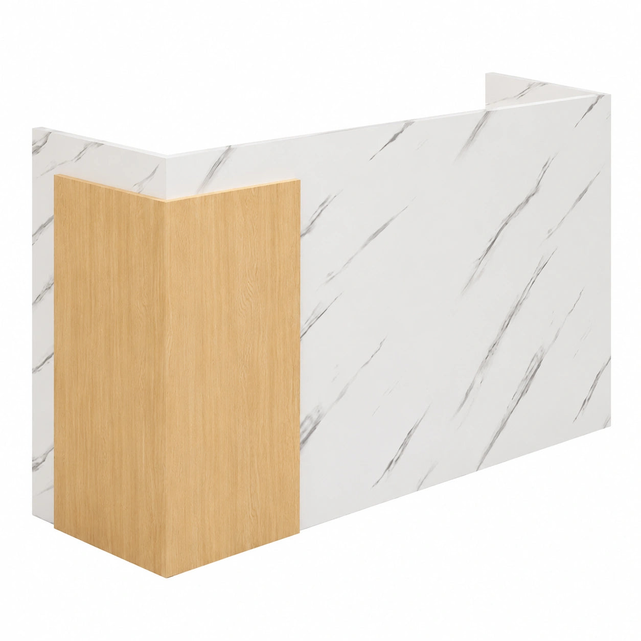 Empfangstresen mit robustem Design, abgerundeten Ecken und stabiler Konstruktion, 120 cm, ideales Büromöbel