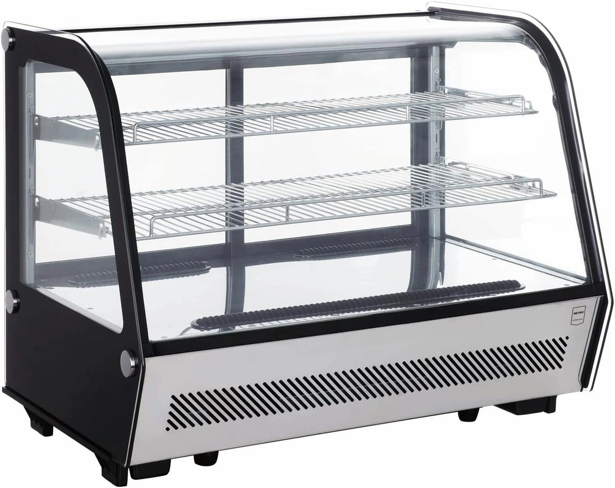 METRO Professional Kühlvitrine GCV1130, 130 L, Silber und Schwarz