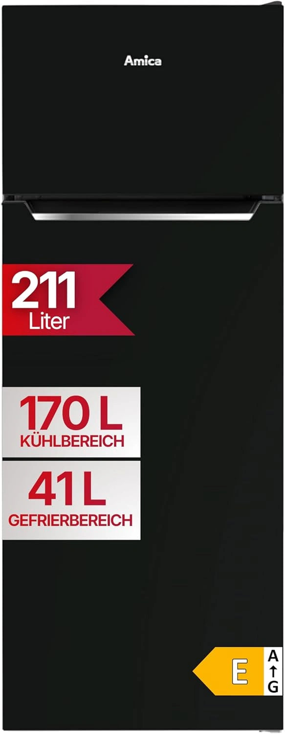 Amica Kühl-Gefrierkombination Beleuchtung 144, 211 L, freistehend, Schwarz