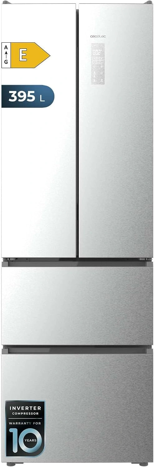 Cecotec Side-by-Side-Kühlschrank, 395 L, No Frost, Edelstahl