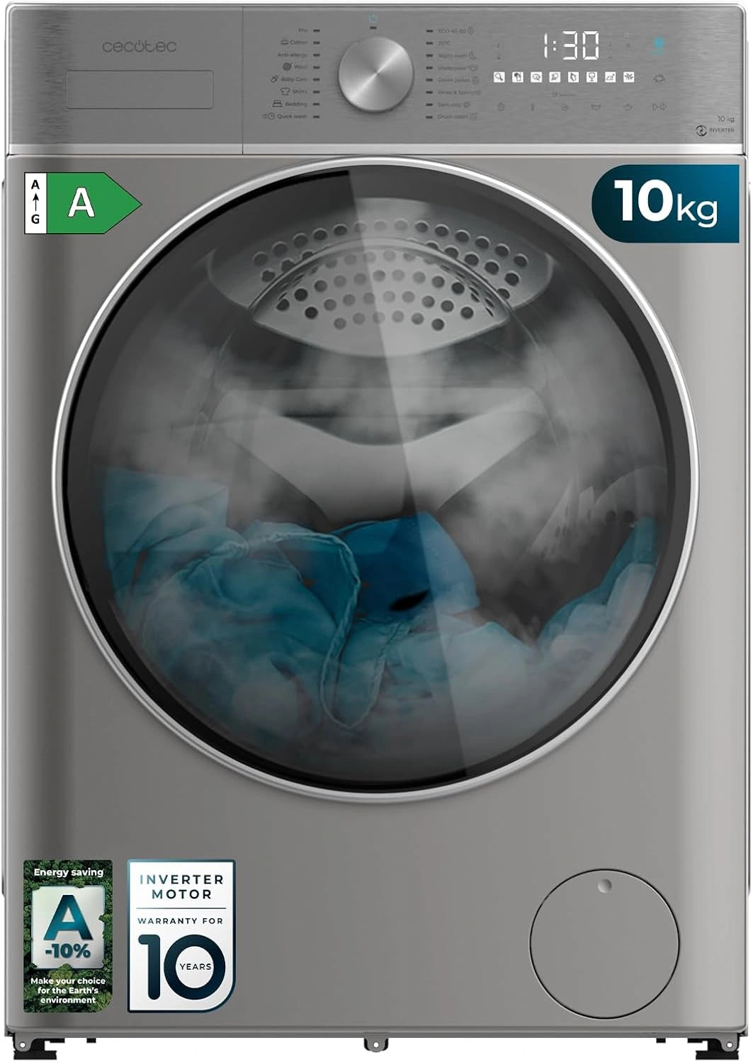 Cecotec Waschmaschine, Fassungsvermögen 10 kg