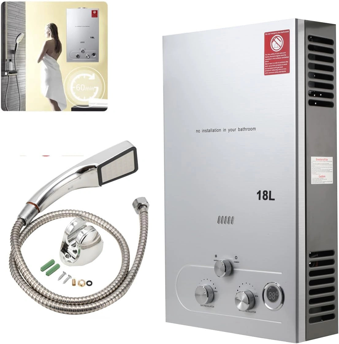 ECUTEE Warmwasserbereiter LPG 18L, 18 L