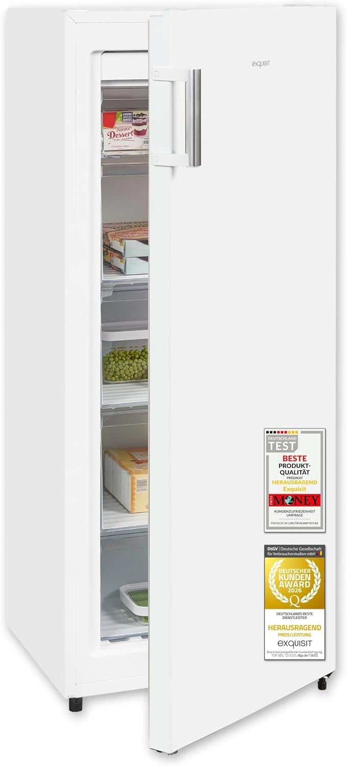 Exquisit Gefrierschrank GS5231-NF-H-010E, 155 L, No Frost, freistehend, Weiß