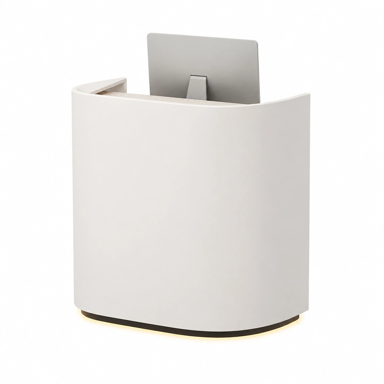 Eleganter Empfangstresen, gebogener Schreibtisch 100 cm, ideal für Büros und Salons