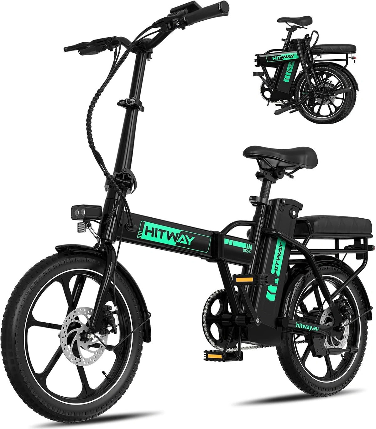 HITWAY E-Bike BK5S, 2.4 Zoll, Reichweite bis 100 km, 13 Ah, 36 V