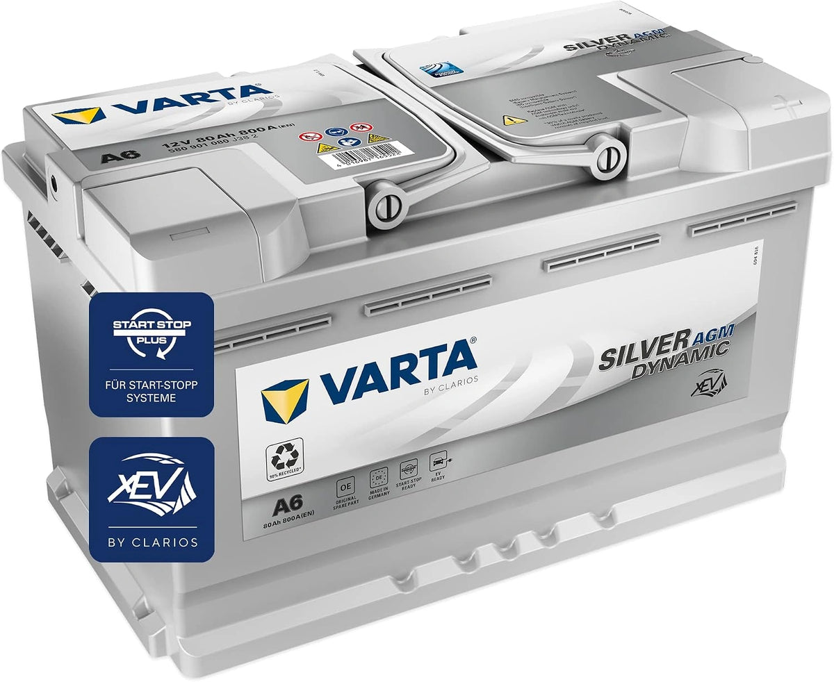 VARTA Akku A6, 80 Ah, 12 V, Silber