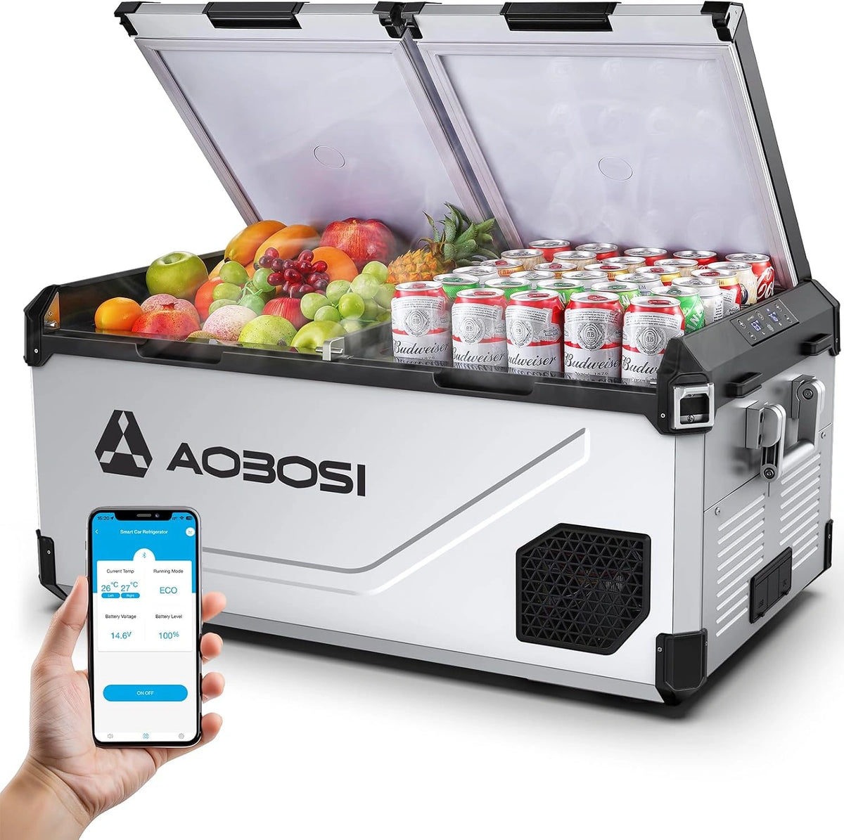 AAOBOSI Elektrische Kühlbox, 75 L, Edelstahl