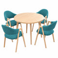 Elegantes Konferenztisch-Set mit 4 Stühlen, Büro-Esstisch mit Metallbeinen, platzsparend für Konferenzräume