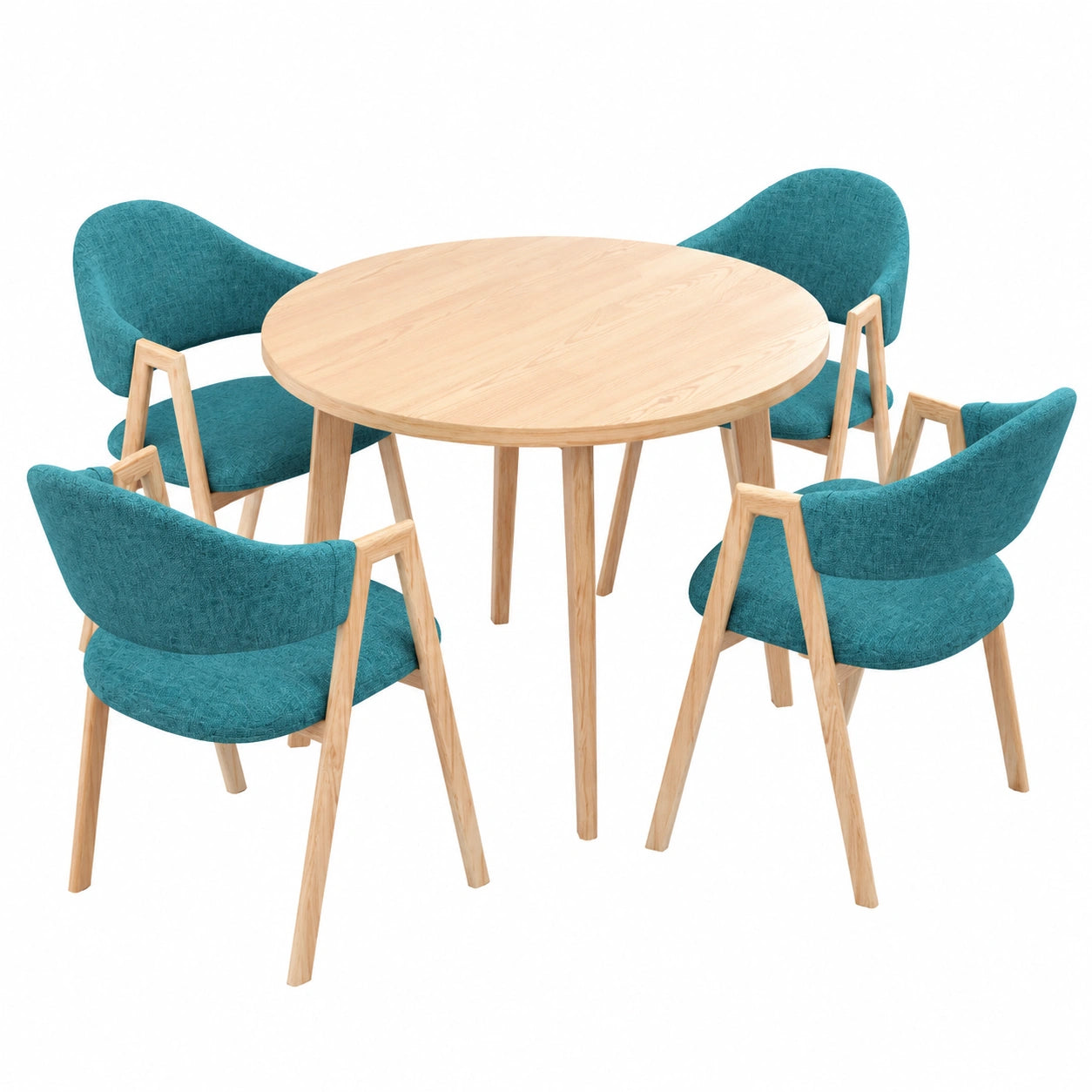 Elegantes Konferenztisch-Set mit 4 Stühlen, Büro-Esstisch mit Metallbeinen, platzsparend für Konferenzräume