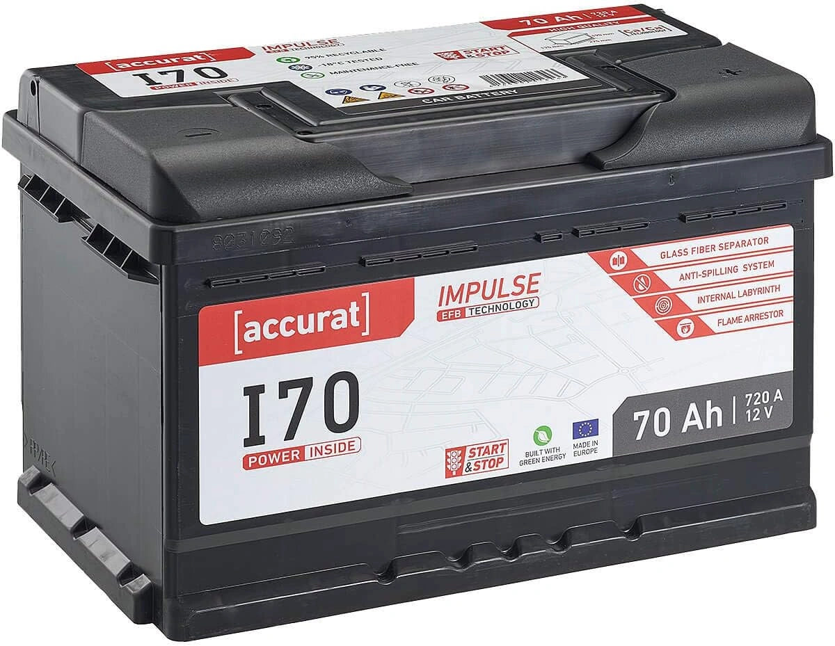 Accurat Akku 720A, 70 Ah, 12 V