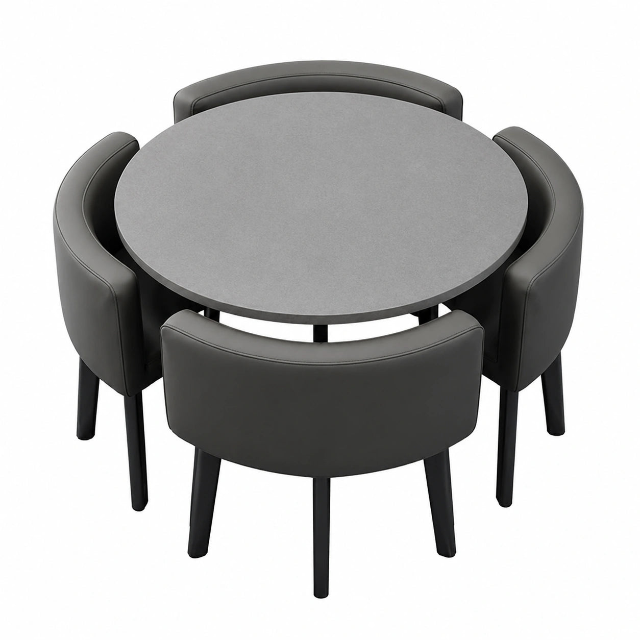 Elegantes Esstisch-Set für 4 Personen mit Rund- oder Quadrattisch
