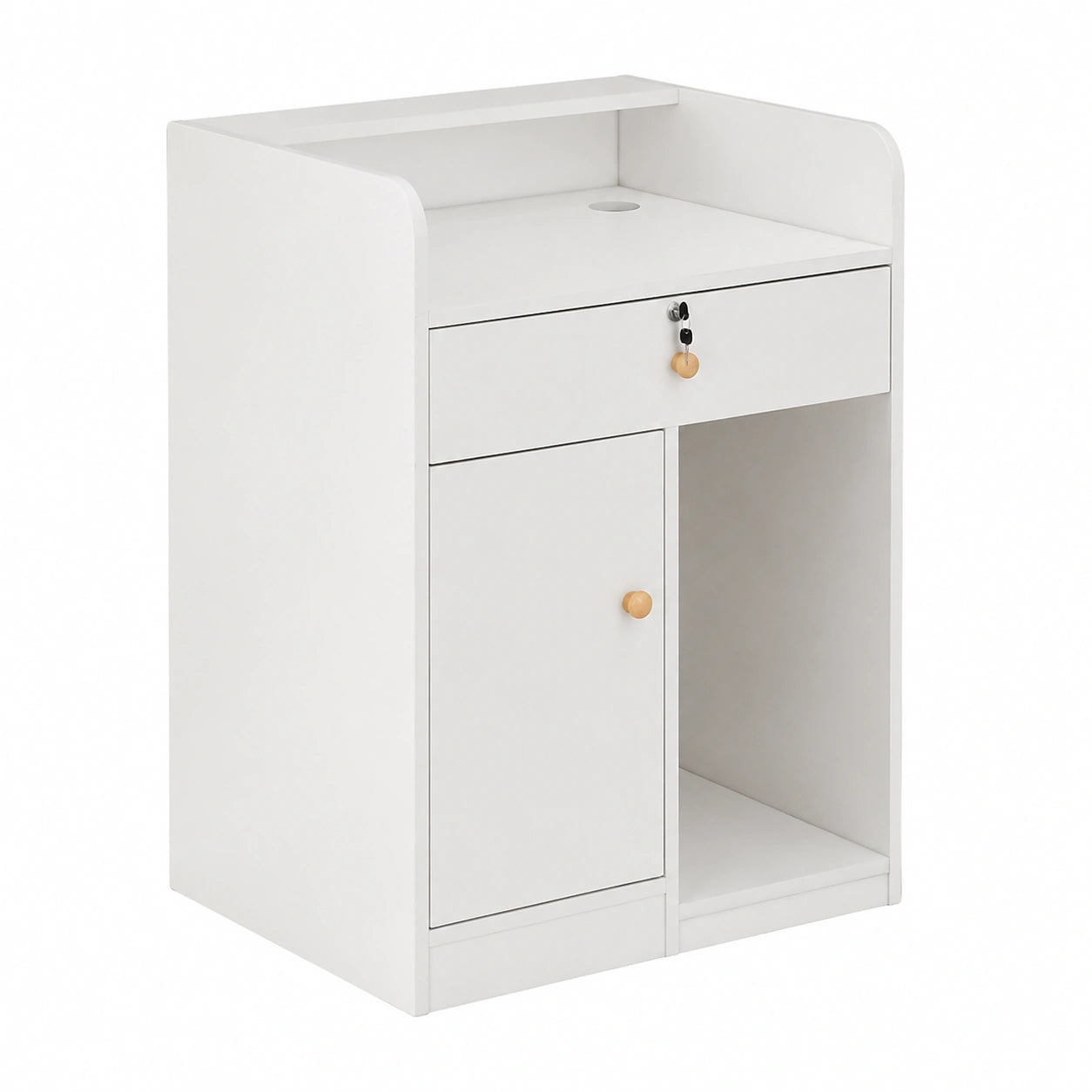 Eleganter Empfangstisch mit abschließbarer Schublade, 100 cm, ideal für Salons und Büros