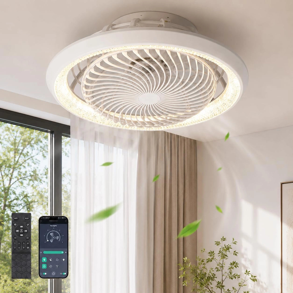 IRONDELIC Deckenventilator, Fernbedienung, Weiß