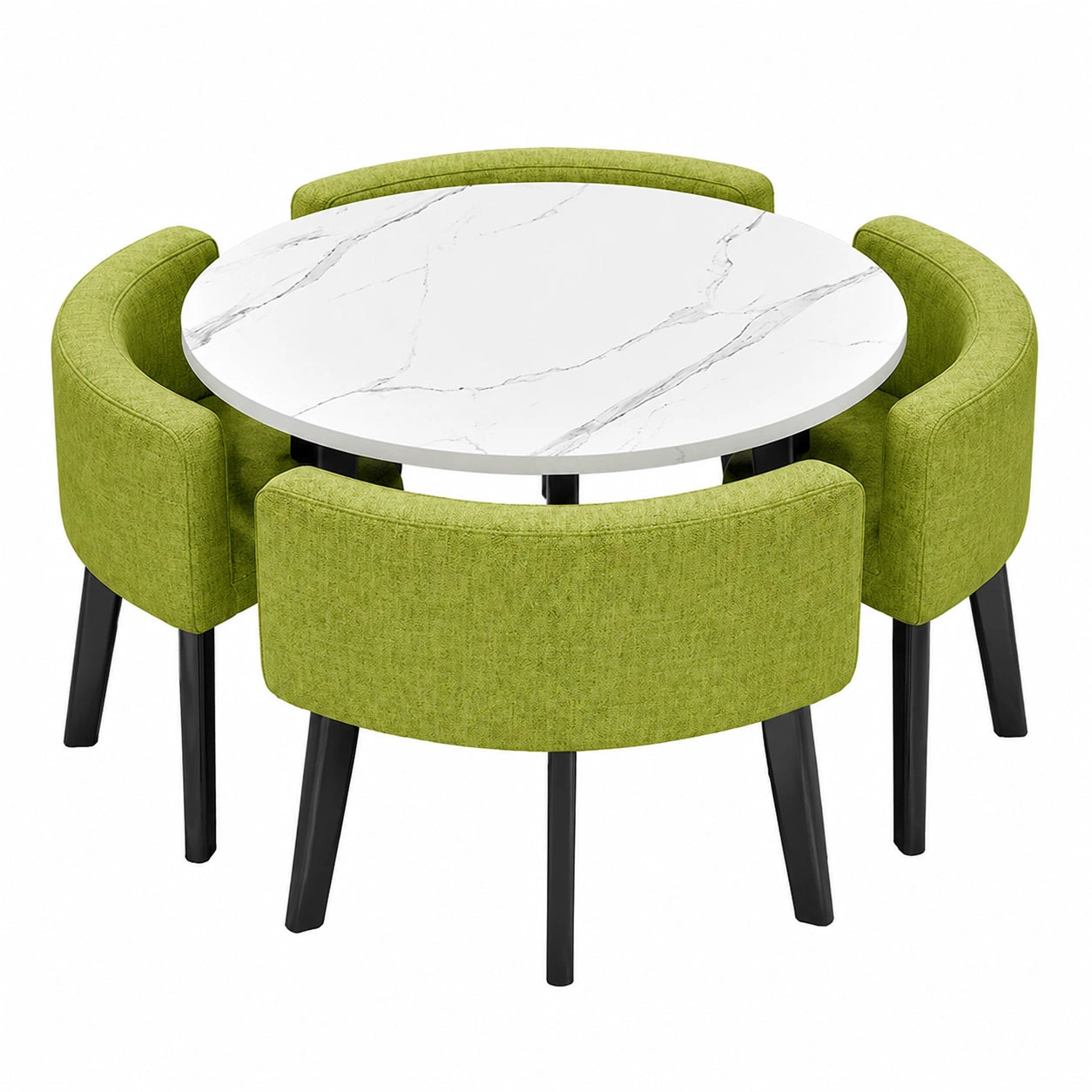 Elegantes Esstisch-Set mit 4 Stühlen, quadratisch, für Wohnzimmer und Esszimmer, Empfangsmöbel, Holztisch-Kombination (80 cm)