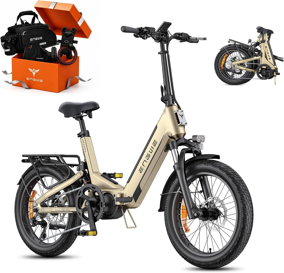 ENGWE E-Bike, Reichweite bis 160 km, 15 Ah, 48 V