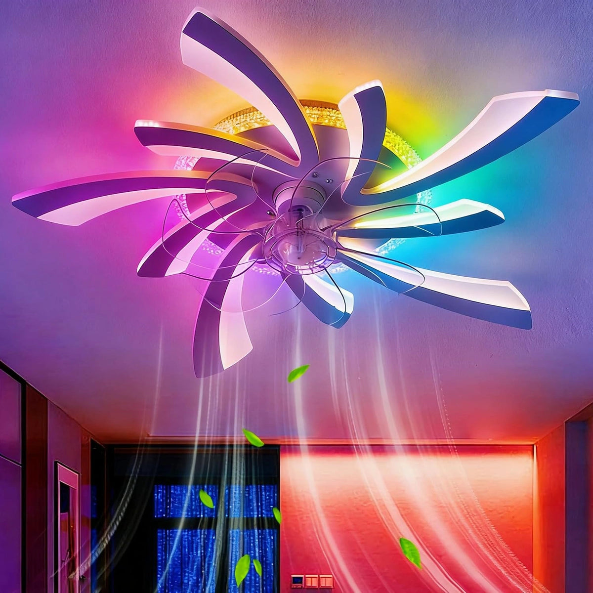 GWYAJTU Deckenventilator, Fernbedienung, Weiß