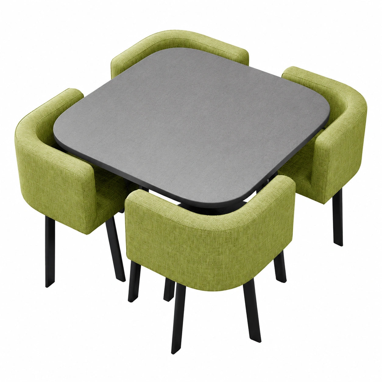 Elegantes Esszimmer-Set: Runder Tisch mit 4 Stühlen, 80 cm – Perfekt für Zuhause und Büro