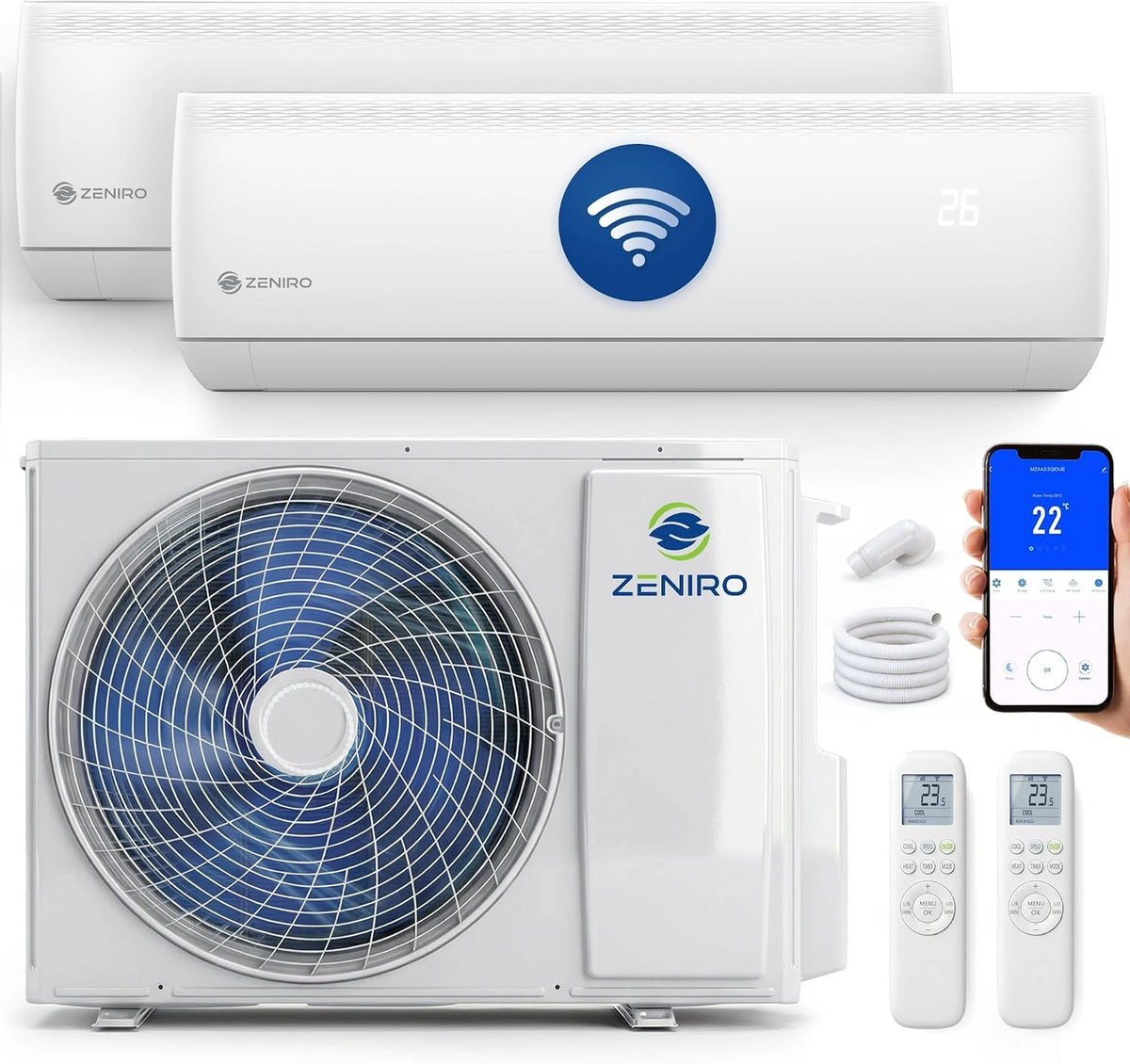 Zeniro Klimaanlage, 18000 BTU, WLAN, Heizfunktion