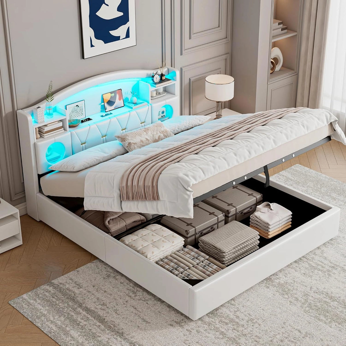 Mydtt Bett 180x200, 180 × 200 cm, Weiß