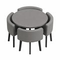 Rundes Esstisch-Set mit 4 Stühlen, platzsparend, 90x90x75 cm, Stoffpolster, ideal für Zuhause & Büro